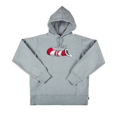 Pre-owned Supreme Cat In The Hat Hooded Sweatshirt 'heather Grey'