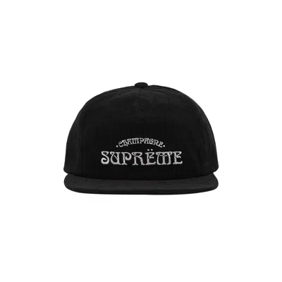 Pre-owned Supreme Champagne Corduroy 5-panel 'black' | Men's Size Onesize
