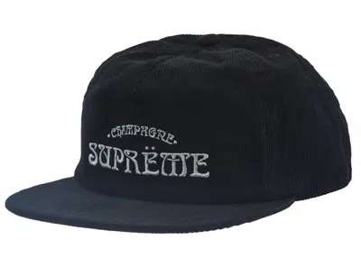 Pre-owned Supreme Champagne Corduroy 5panel In Black