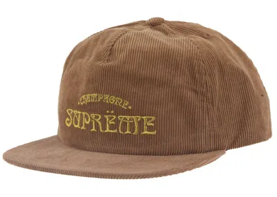 Pre-owned Supreme Champagne Corduroy 5panel In Brown