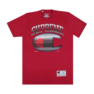 Pre-owned Supreme Champion Chrome Short-sleeve Top 'red'