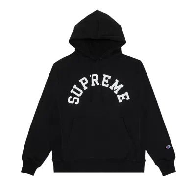 Pre-owned Supreme Champion Hooded Sweatshirt 'black' | Men's Size S