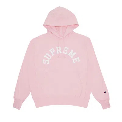 Pre-owned Supreme Champion Hooded Sweatshirt 'pink' | Men's Size M