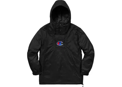 Pre-owned Supreme Champion Pullover Parka Black Size Xl W/receipt