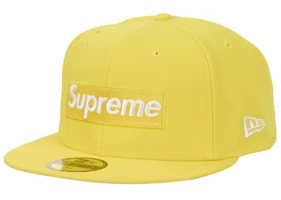 Pre-owned Supreme Championship Box Logo New Era 59fifty Hat In Yellow