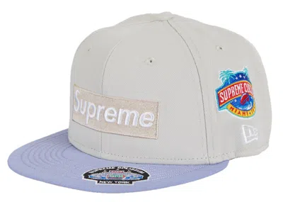 Pre-owned Supreme Championships Box Logo New Era Fitted Hat In Light Grey