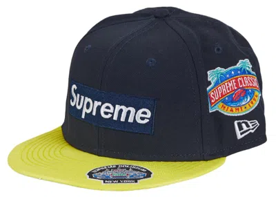 Pre-owned Supreme Championships Box Logo New Era Fitted Hat In Navy Blue