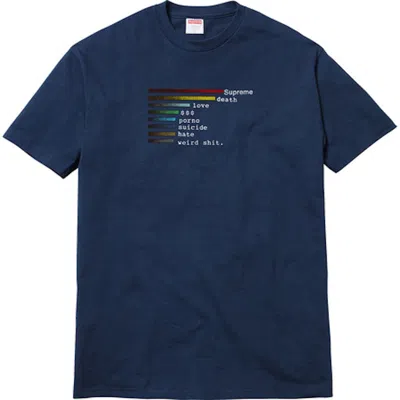 Pre-owned Supreme Chart Tee Shirt In Navy Blue