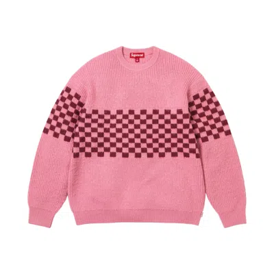 Pre-owned Supreme Checkerboard Pilled Sweater 'pink' | Men's Size L