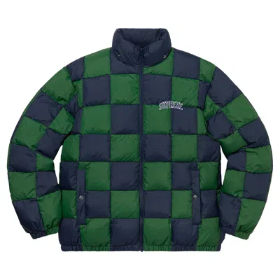 Pre-owned Supreme Checkerboard Puffy Jacket 'navy' | Blue | Men's Size S