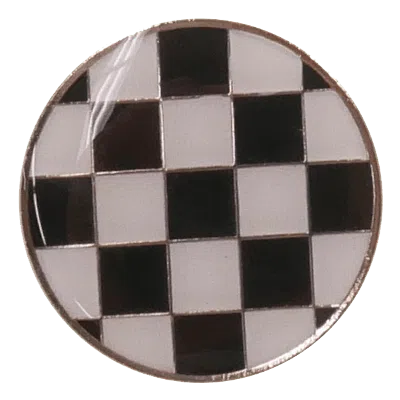 Pre-owned Supreme Chekcerboard Black Pin In Silver