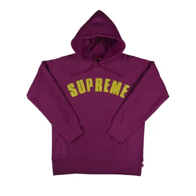 Pre-owned Supreme Chenille Arc Logo Hooded Sweatshirt 'magenta' | Purple | Men's Size Xl