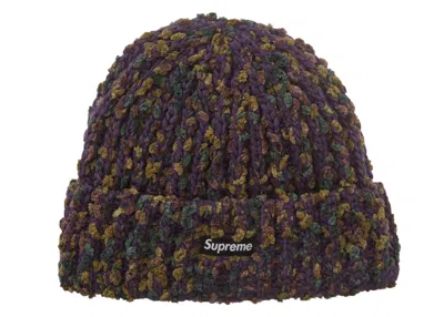 Pre-owned Supreme Chenille Beanie In Dark Purple