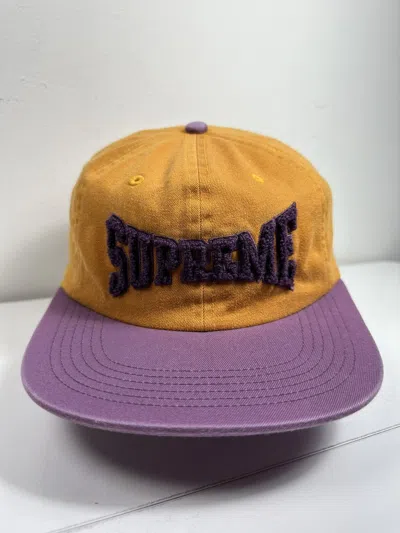 Pre-owned Supreme Chenille Logo 6-panel Cap Hat In Multi