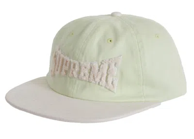 Pre-owned Supreme Chenille Logo 6panel In Pale Lime In Green