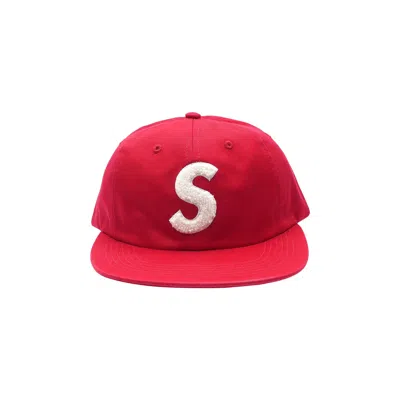 Pre-owned Supreme Chenille S-logo 6 Panel 'red' | Men's Size Onesize