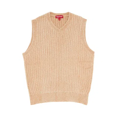 Pre-owned Supreme Chenille Sweater Vest 'beige' In Tan