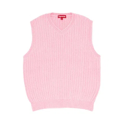 Pre-owned Supreme Chenille Sweater Vest 'pink'