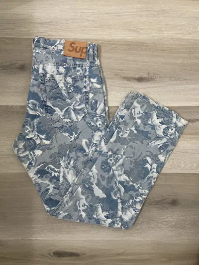 Pre-owned Supreme Cherub 5 Pocket Denim Jeans Fw19 Angels In Blue
