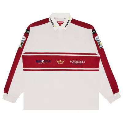 Pre-owned Supreme Chest Stripe Rugby 'stone' In White