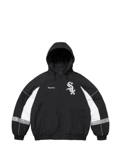 Supreme Chicago White Sox Hooded Stadium Jacket In Black