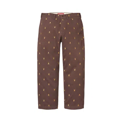 Pre-owned Supreme Chino Pant 'brown Playboy' | Men's Size 32
