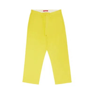 Pre-owned Supreme Chino Pant 'lime Yellow' | Men's Size 32