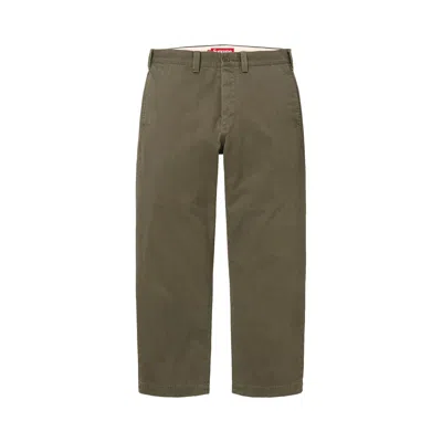 Pre-owned Supreme Chino Pant 'olive' | Green | Men's Size 34