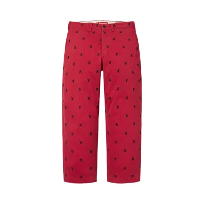 Pre-owned Supreme Chino Pant 'red Playboy' | Men's Size 36