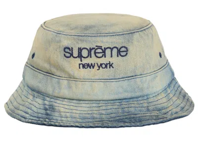 Pre-owned Supreme Chino Twill Crusher Hat In Dirty Indigo