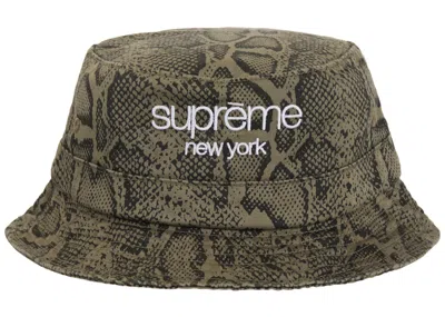 Pre-owned Supreme Chino Twill Crusher Hat In Snake