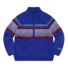 Supreme Chullo Windstopper Zip Up Sweater 'blue Red Grey'