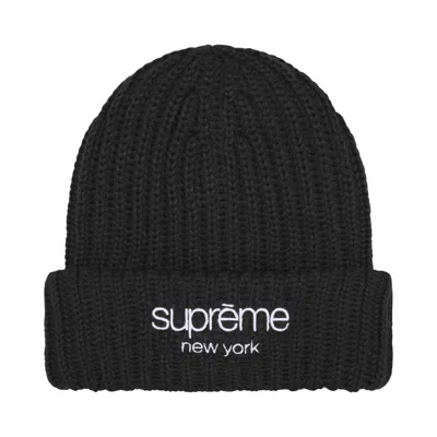 Pre-owned Supreme Chunky Rib Classic Logo Beanie 'black' | Men's Size Onesize