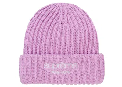 Pre-owned Supreme Chunky Rib Classic Logo Beanie In Pink