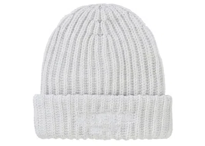 Pre-owned Supreme Chunky Rib Classic Logo Beanie In White