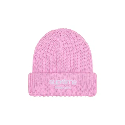 Pre-owned Supreme Chunky Rib Classic Logo Beanie 'pink' | Men's Size Onesize