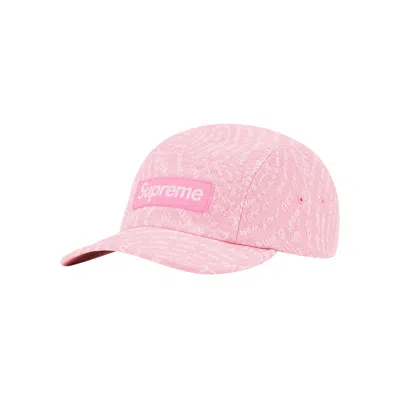 Pre-owned Supreme Circles Jacquard Denim Camp Cap 'pink'