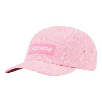 Supreme Circles Jacquard Denim Camp Cap 'pink White'