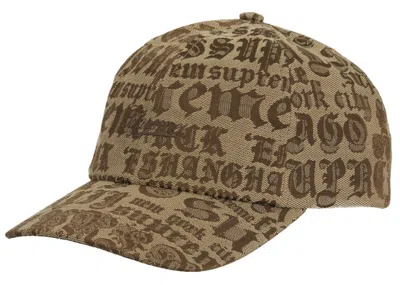 Pre-owned Supreme Cities Jacquard 6panel In Tan