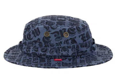 Pre-owned Supreme Cities Jacquard Boonie Hat In Navy Blue