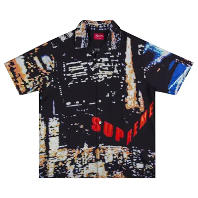 Pre-owned Supreme City Lights Rayon Short-sleeve Shirt 'black' | Men's Size Xl