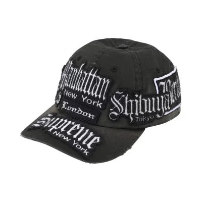 Pre-owned Supreme City Patches 6-panel 'black' | Men's Size Onesize