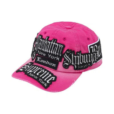Pre-owned Supreme City Patches 6-panel 'magenta' | Pink | Men's Size Onesize