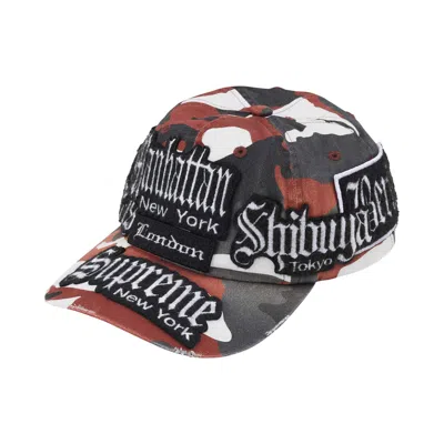 Pre-owned Supreme City Patches 6-panel 'red Camo' | Men's Size Onesize