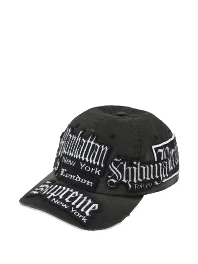 Supreme City Patches Six-panel Cap Hat In Black