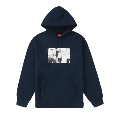 Pre-owned Supreme Classic Ad Hooded Sweatshirt 'navy' | Blue | Men's Size Xl