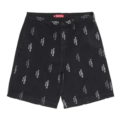 Pre-owned Supreme Classic Logo Chino Short 'black'