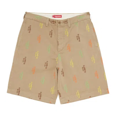 Pre-owned Supreme Classic Logo Chino Short 'tan'
