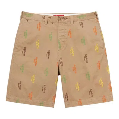 Supreme Classic Logo Chino Shorts 'tan' In Nude