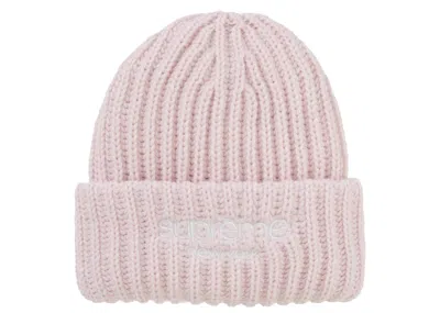 Pre-owned Supreme Classic Logo Chunky Ribbed Beanie (fw24) In Light Pink